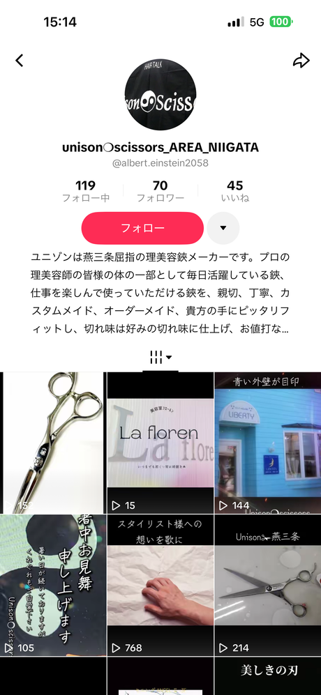 TikTokを始めました。